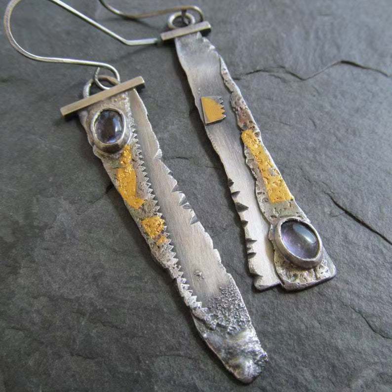 Personalized Design Sickle Serrated Eardrops