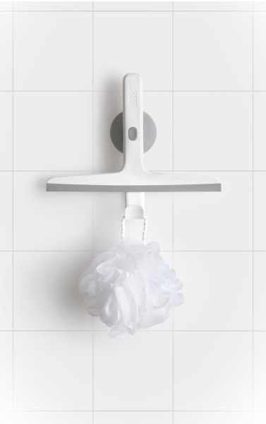 EasyStore Slimline Squeegee with Storage Hook - Grey - Joseph Joseph