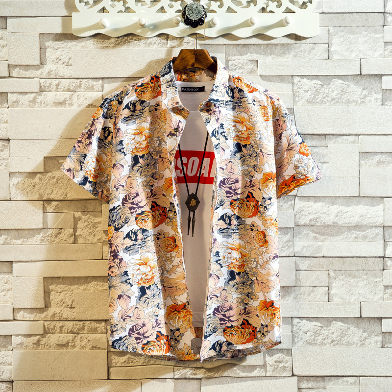 Men's printed outdoor hawaiian print shirt