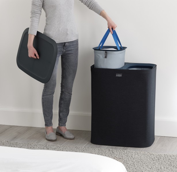 Tota 90L Laundry Separation Basket - Carbon Black  - Joseph Joseph