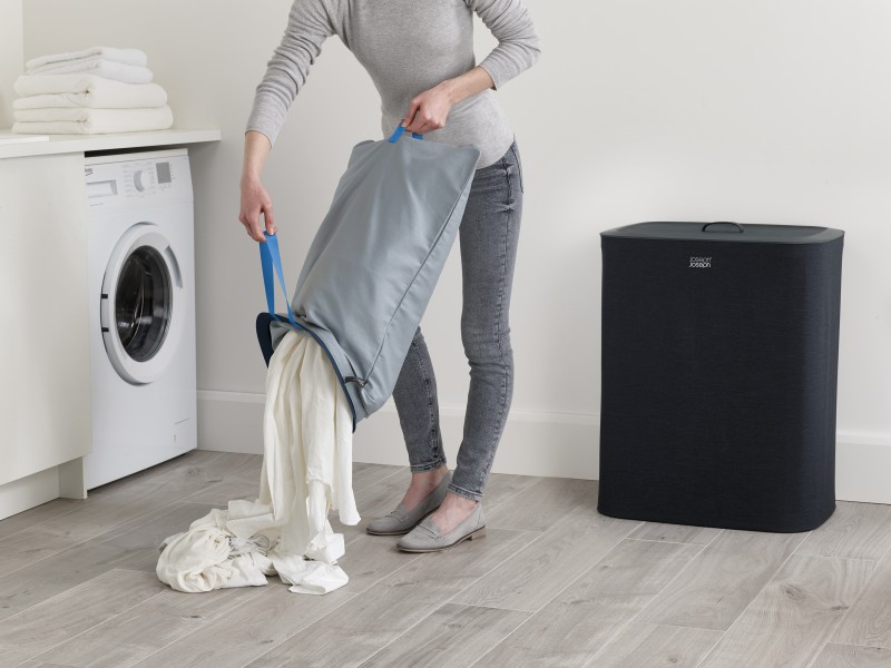 Tota 90L Laundry Separation Basket - Carbon Black  - Joseph Joseph