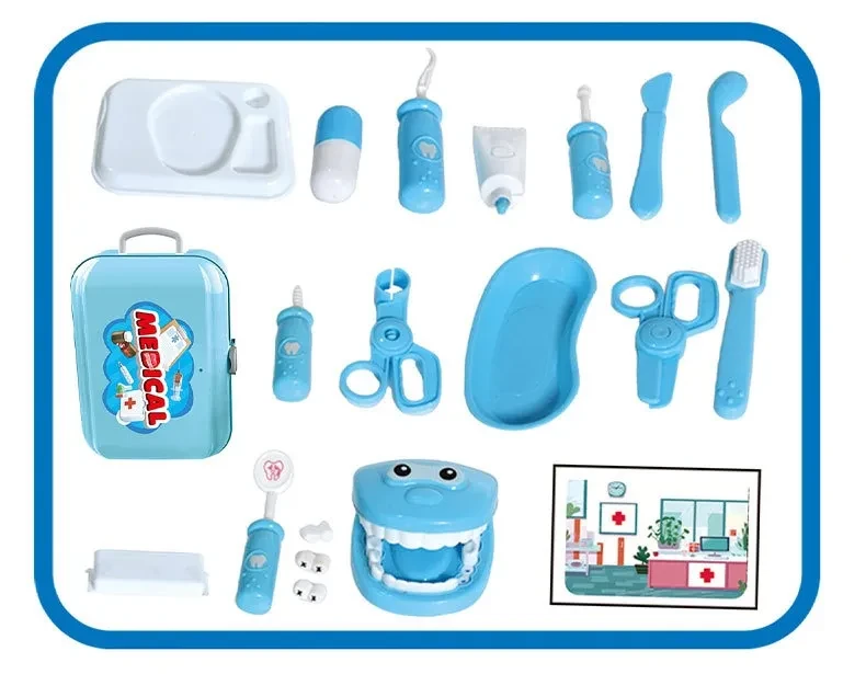 Toy Backpack Storage Box Two-in-one Children Play House Doctor Toy