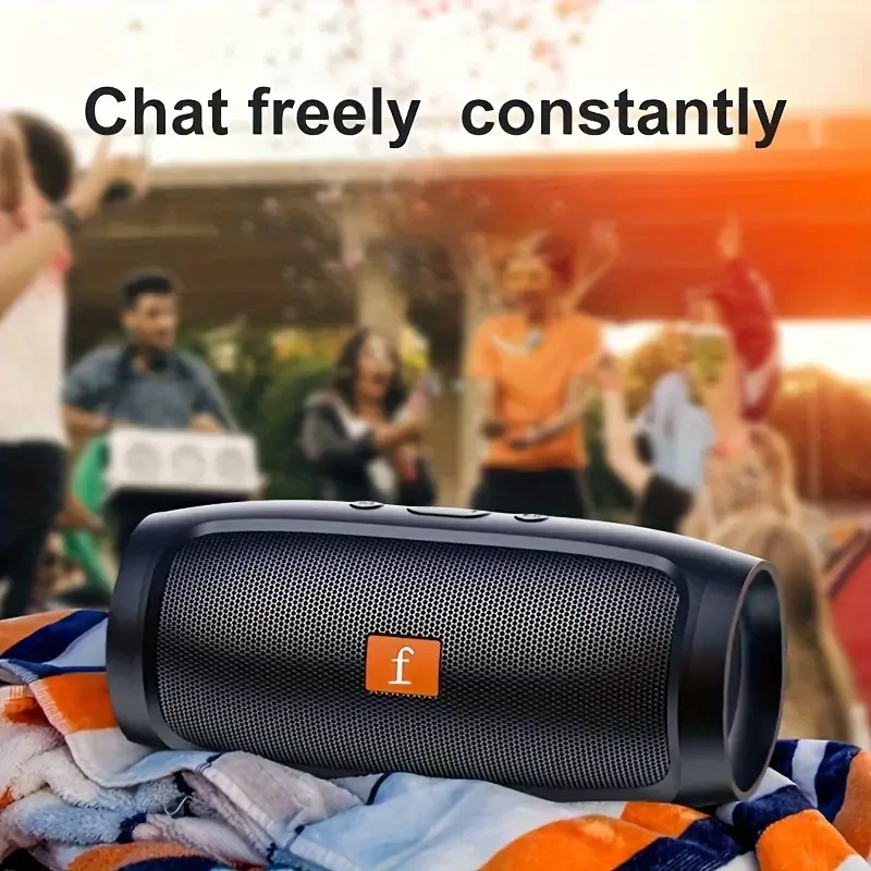 F524 Wireless Speaker - Dual Channel Subwoofer with Loud Surround Sound for Home and Car - Black