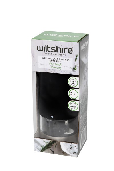 Electric Dual Mill Black 17cm - Wiltshire