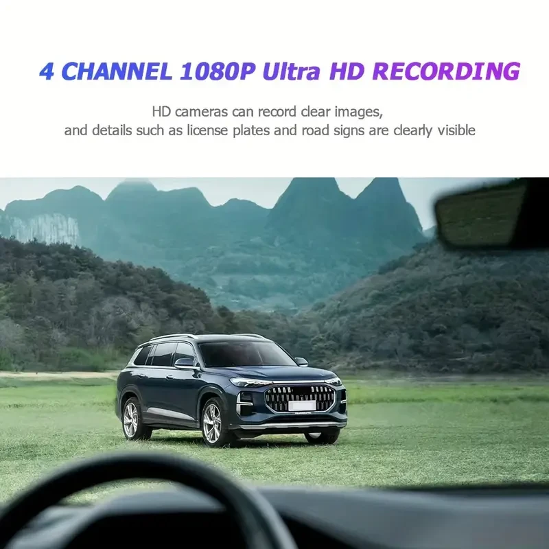 ZKCAMSPY FHD 1080P Night Vision 4 Channel Car Dash Cam