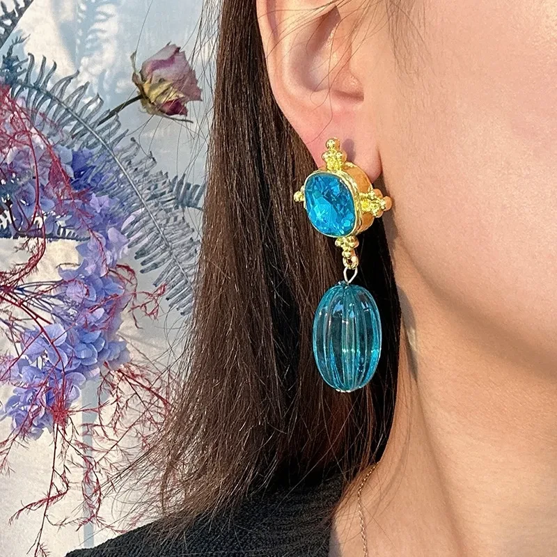 Real Gold Matte Gold Chinese Style Earrings