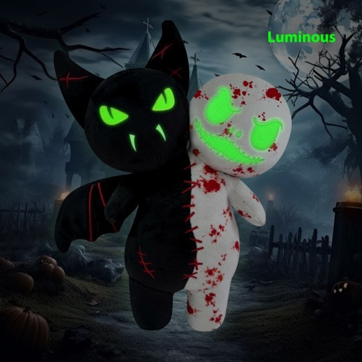Halloween Luminous Pumpkin Skull Bat Ghost Plush Toy
