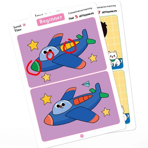 Erasable Concentration Training Find Different Cards
