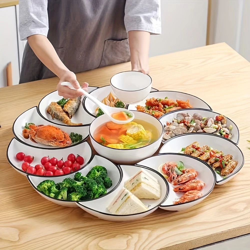 3/4/5pcs Ceramic Dinner Plate Set