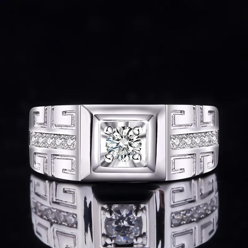 Luxury His and Hers Diamond Couple Rings - Sterling Silver