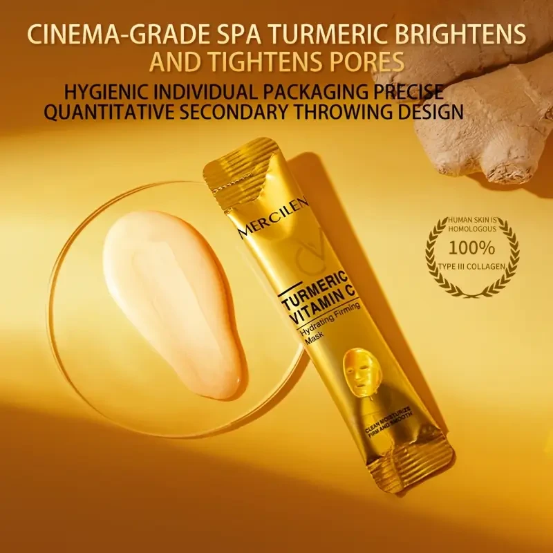 MERCILEN Turmeric Vitamin C Hydrating Firming Mask, 6g*10pcs