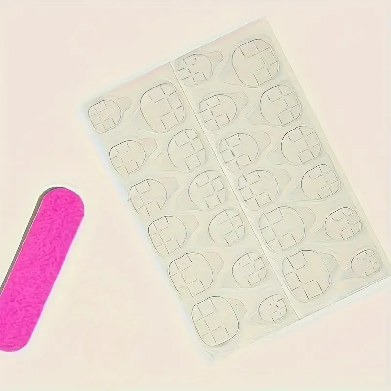 24pcs Glossy Medium Square Fake Nails