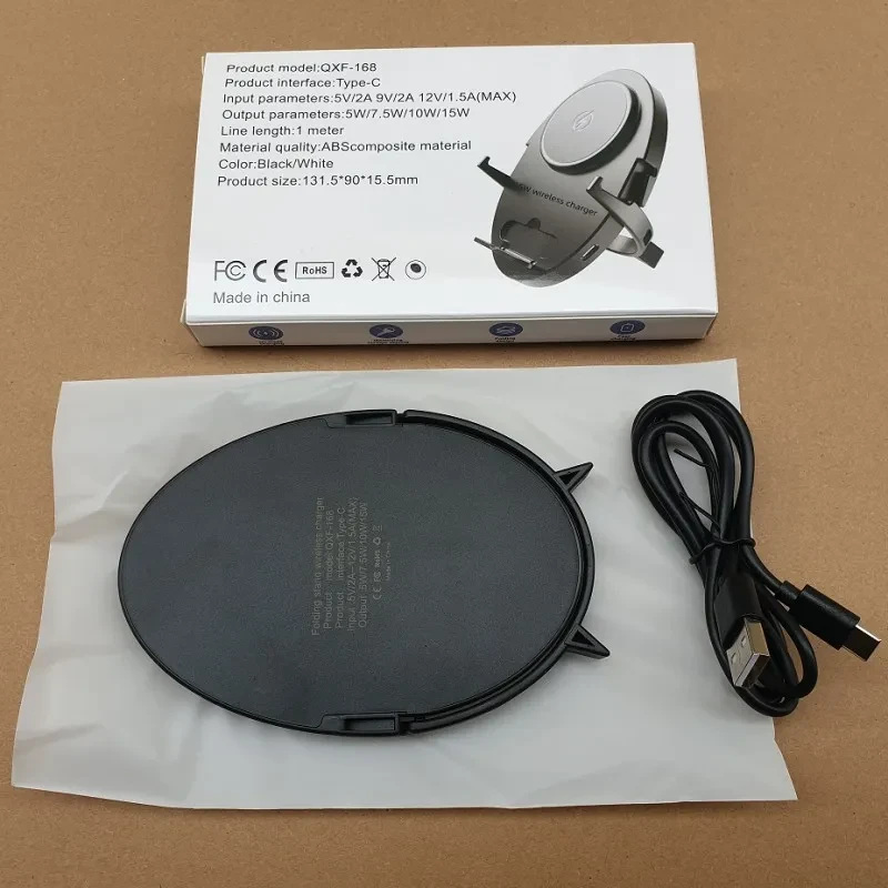 Folding 15W Fast Charging Mobile Phone Holder Wireless Charger