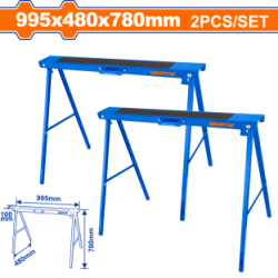 Trestle Adjustable Steel Folding Sawhorse Pair