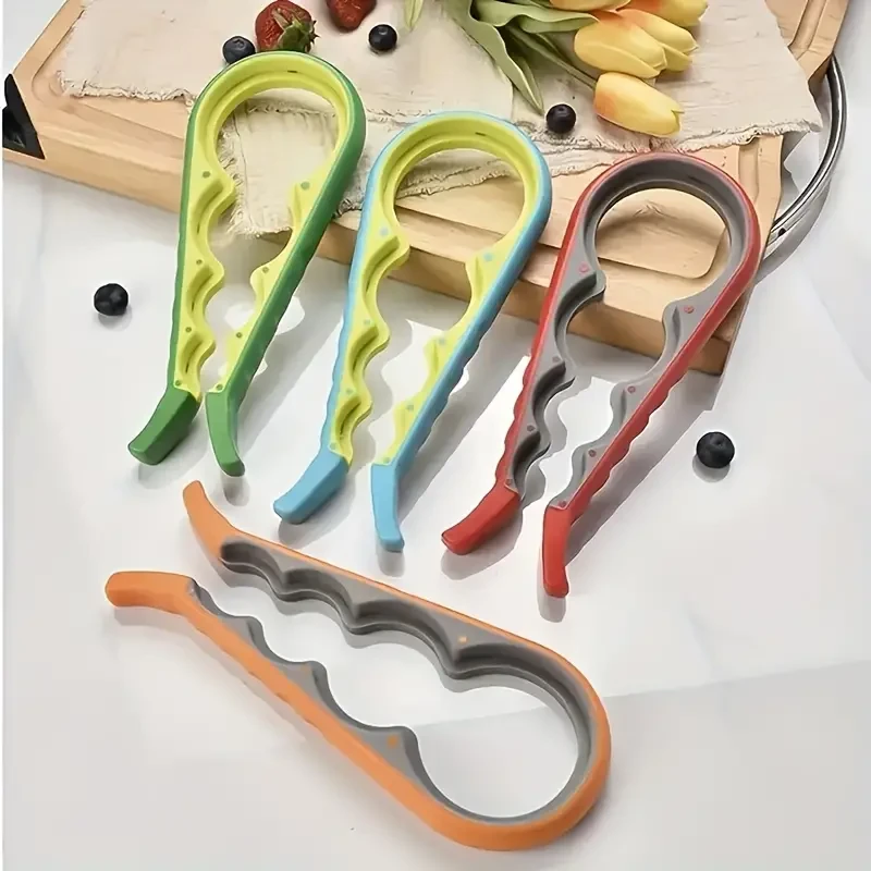 4-in-1 Can Opener with Ergonomic Non-Slip Handle - Versatile Tool for Kitchen & Beer