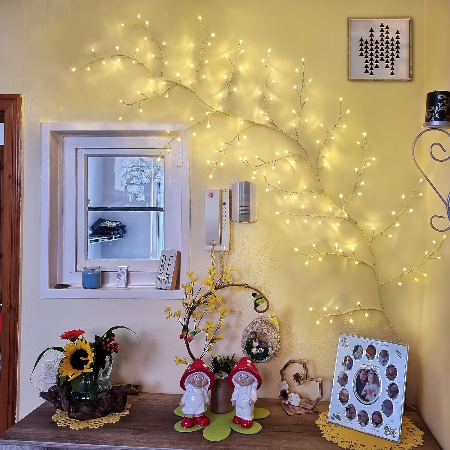 Set Of 144 LED Bendable Willow Vine Lights  USB Powered with Remote Control, 8 Modes, Indoor and Outdoor Decorative Lights