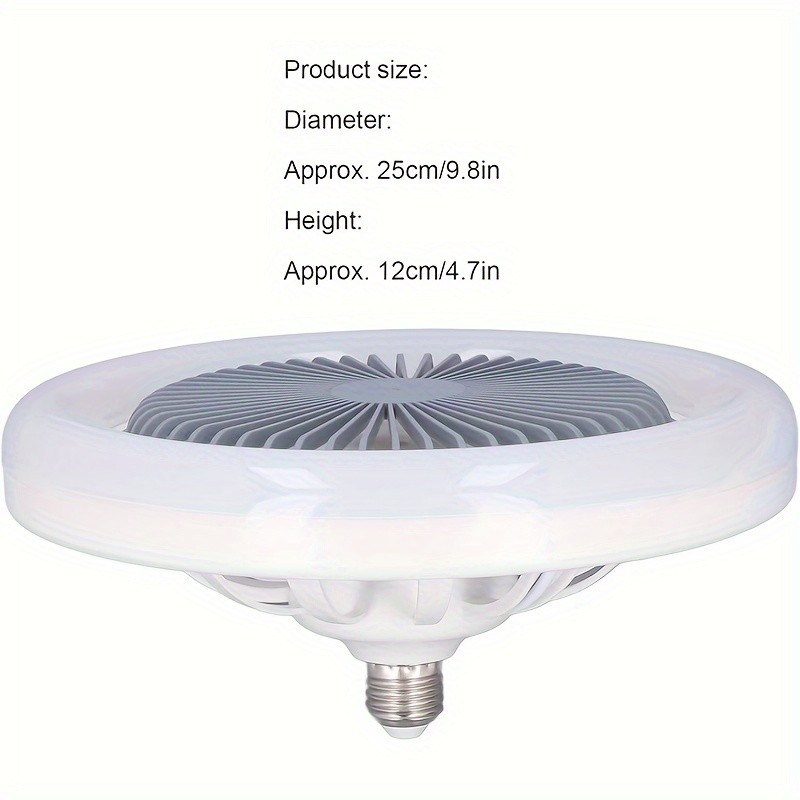 Socket Light and Remote Control  Adjustable Wind Speed Mode Bulb, Screw-In Socket Light, Easy to Install Adjustable Wind Speed Mini Pendant Light, Suitable for Bedrooms, Kitchens, Living Rooms - E27 Base