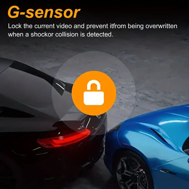 Dash Cam with 1080P HD, Night Vision & G-Sensor - Front and Inside Recording