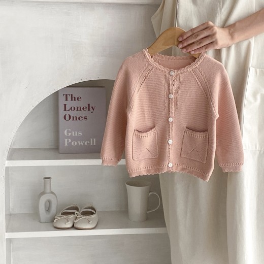 Baby Children 0-3 Years Old Baby Girl Sweet Baita Cardigan Knitted Coat