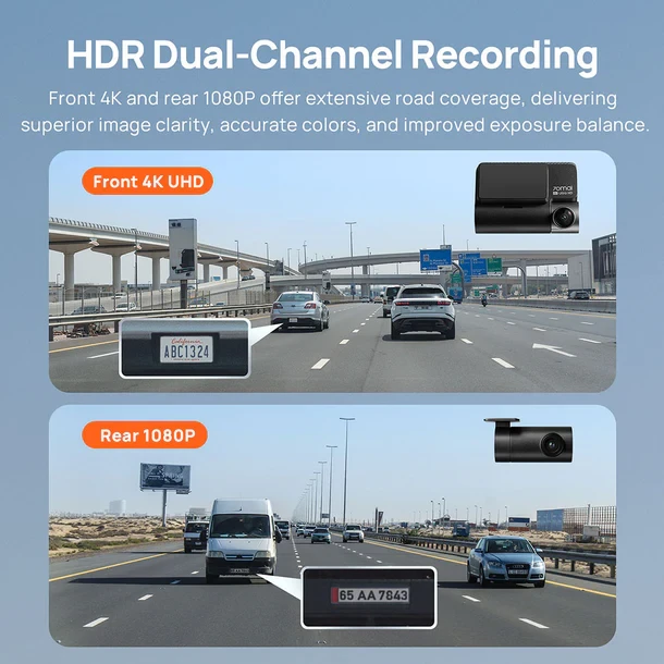 70mai Dash Cam 4K A810 with Sony STARVIS 2 IMX678, 4G LTE & Dual HDR Supported