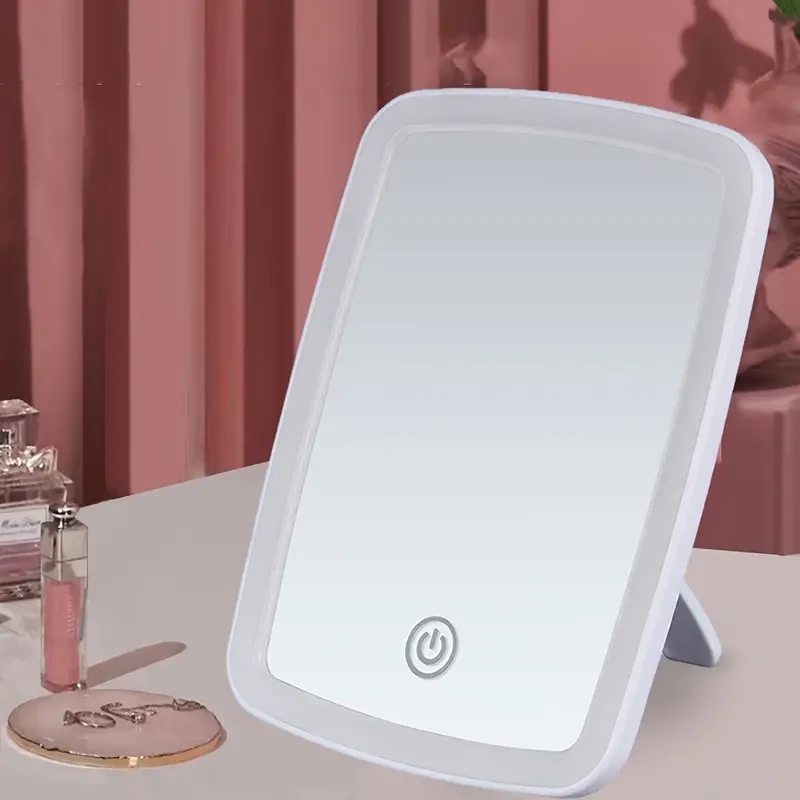 LED Makeup Mirror with Touch Sensor - 3 Color Modes, Portable & Rechargeable