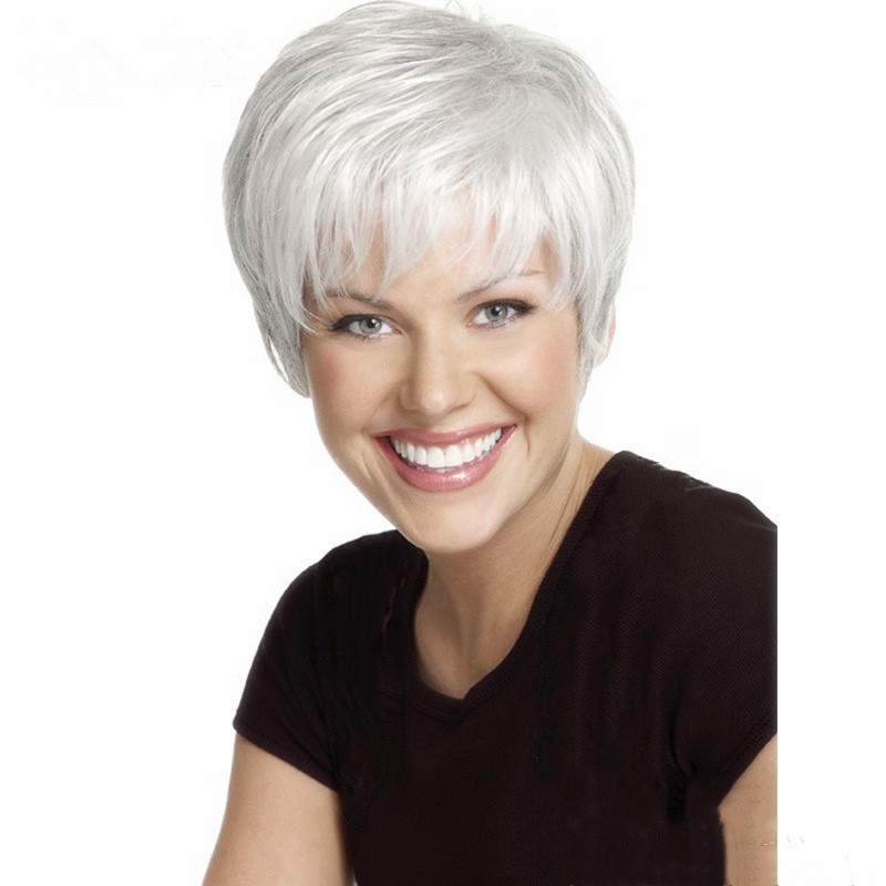 Short White Wig Costume.