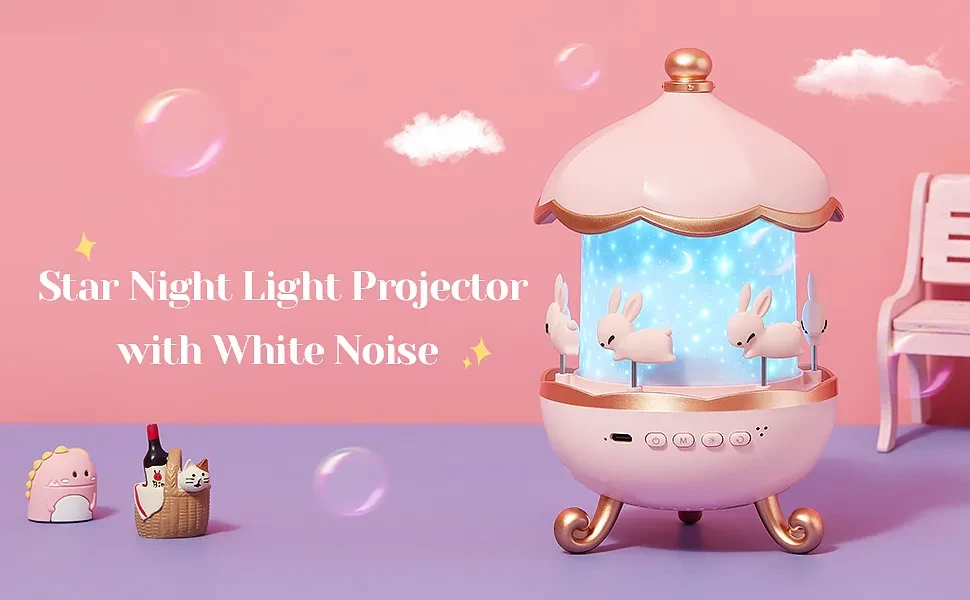 Night Light Projector Kids Nursery Children Room Space Rotation USB Rechargeable Led Night Lamp 12 Films Birthday Christmas Gift