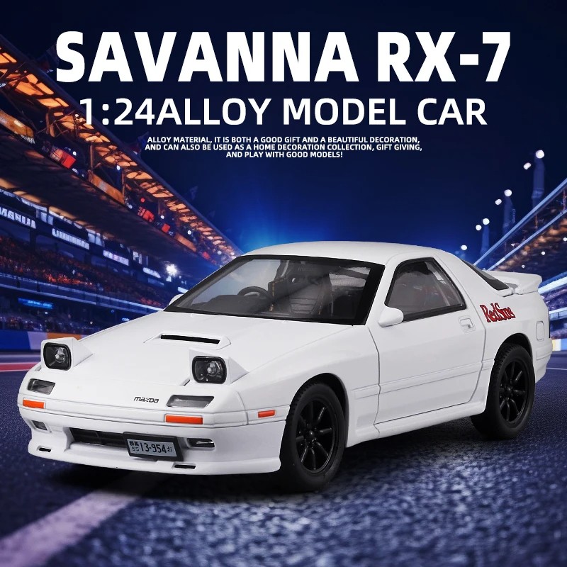 JDM 1:24 Mazda RX7 Initial D Diecast Alloy Model Car