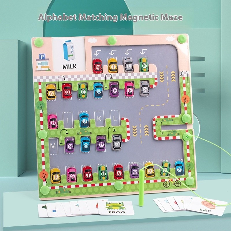 Children's Wooden Letter Matching Maze Educational Toys