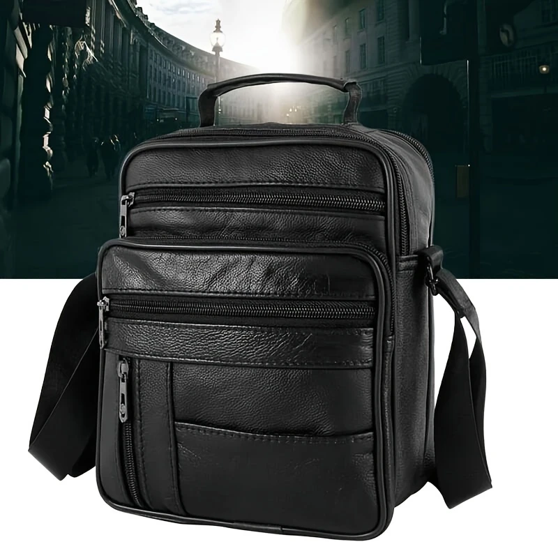 Leather Messenger Bag Crossbody Shoulder Bag  Stylish Travel Bag for Everyday Use