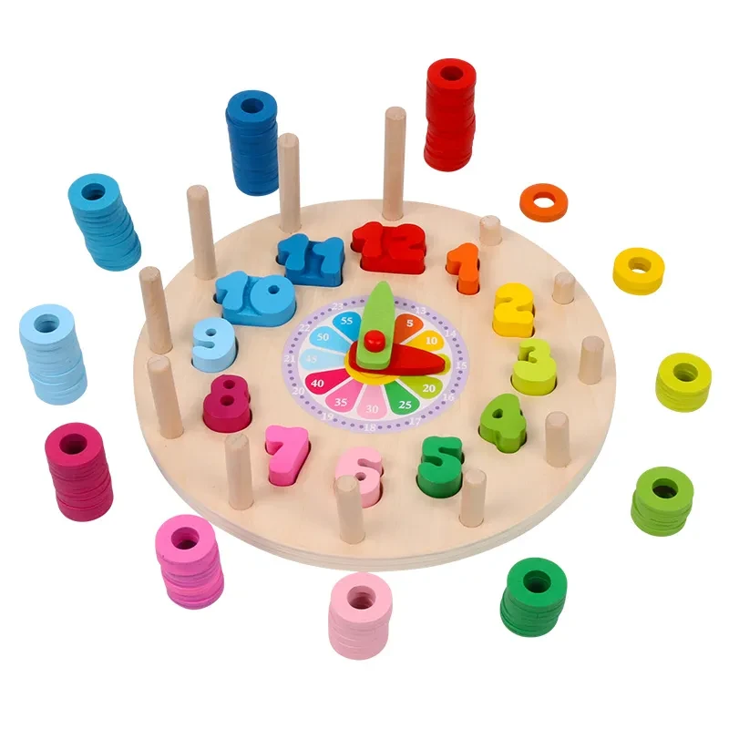 Wooden digital clock early childhood education clock