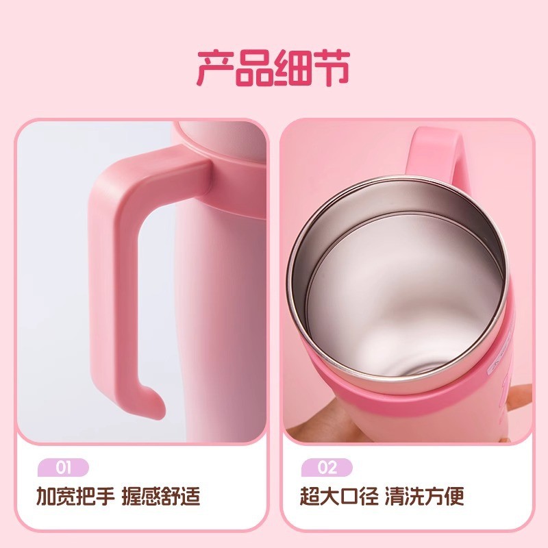 MINISO Loopy Series Jumbo Large Capacity Straw Cup – Cute Cug for Girls, Stainless Steel High Color Value, 1.6L Capacity