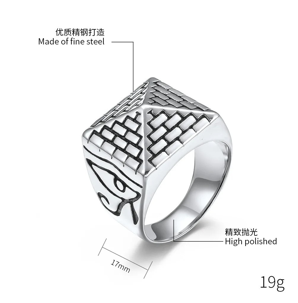 Cool Shiny Pyramid Vintage Vine Rings for Men