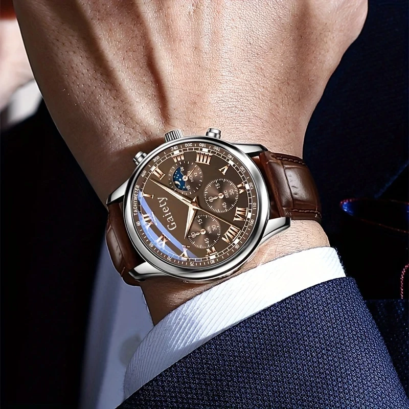 GAIETY Mens Luxury Quartz Watch  Classic Elegance Meets Sporty Versatility