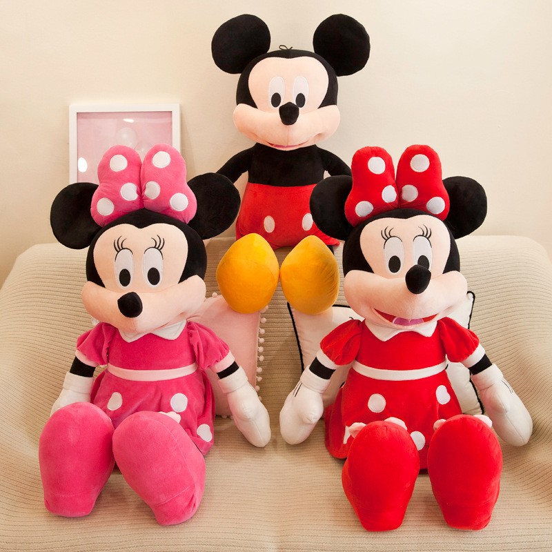 35cm Disney Mickey Mouse Plush Toys – Kawaii Anime Mickey Minnie Stuffed Plush Models, Decoration Dolls for Kids, Birthday Gift
