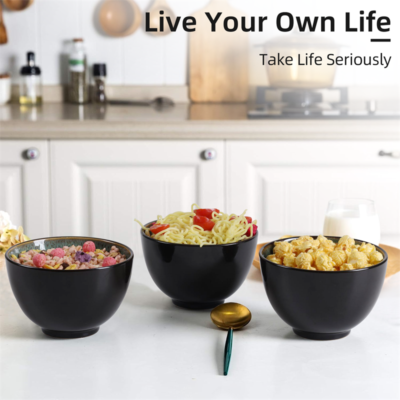 Creative Western Food Kiln Change Peacock Green Bowl 24oz Bowl Set Of 4 For Cereal, Salad, Pasta, Soup, Dessert, Serving Dishwasher, Microwave And Oven