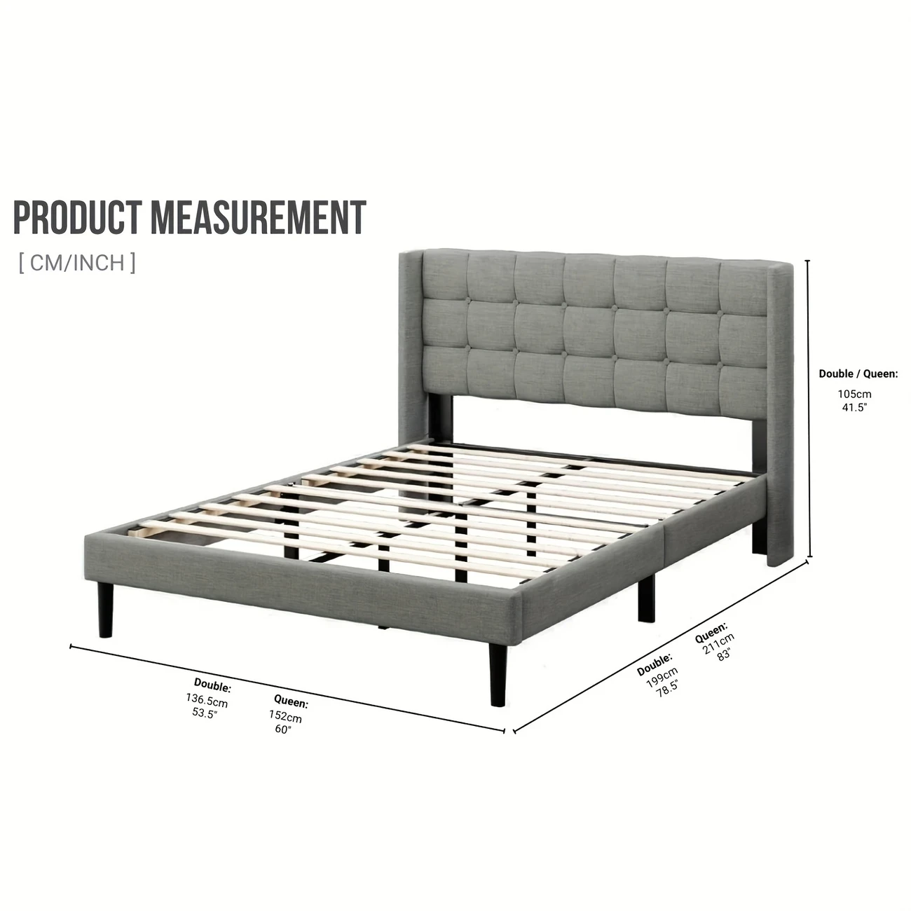 Modern Wingback Bed