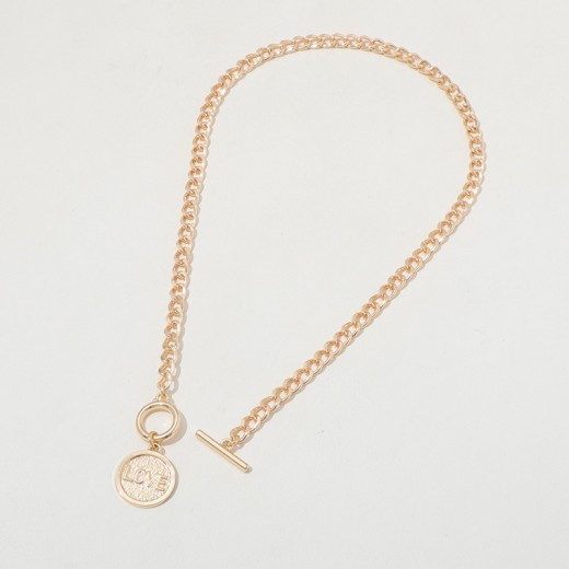 European And American High-grade Retro U-shaped Double-layer Metal Chain Tag Necklace