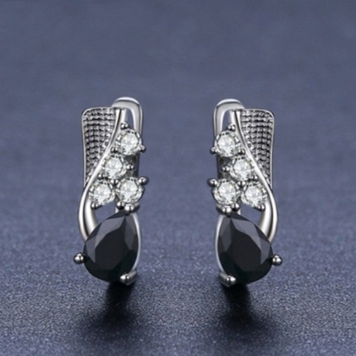 Korean Style Creative Drop-shaped Earrings Micro Rhinestone