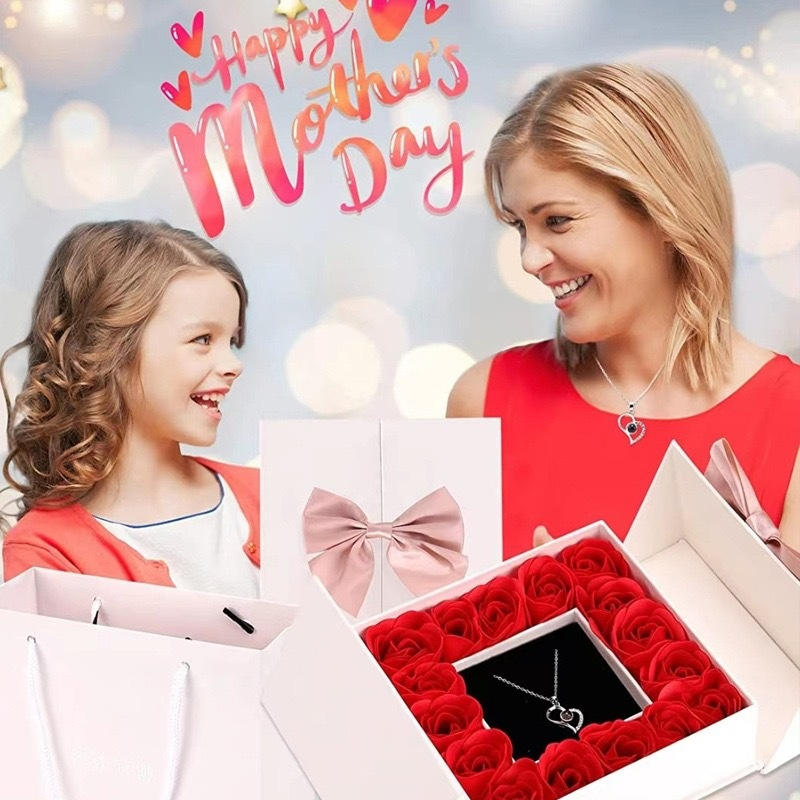 I Love You Projection Necklace Women's High-end Peach Heart
