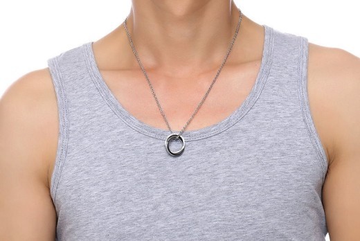 Stainless steel couple necklace