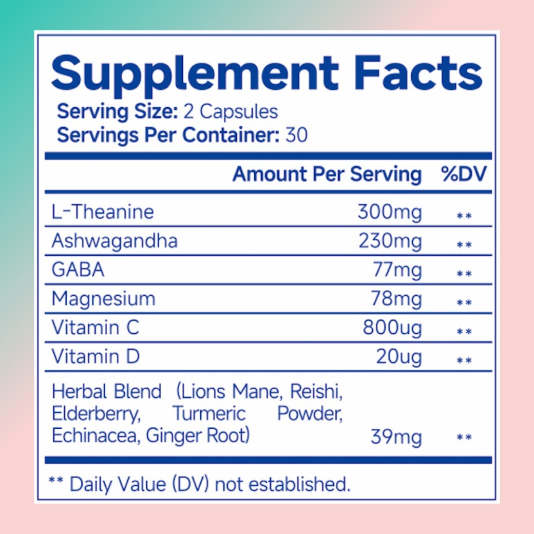 Ashwagandha For Women Supplement With L-Theanine Magnesium, Stress Relief, Focus And Relaxation Support Anxiery Pill