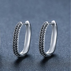 French-style Black Zircon Earrings