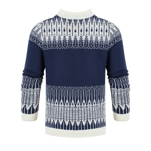 Men's Crewneck Pullover Sweater Unisex Fair Isle Long Sleeve Knitted Sweater