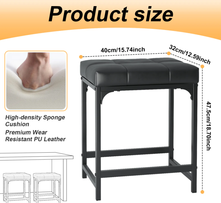 2 Sheets, Faux Leather Makeup Stool - Not Shipped On Weekends, Temu Prohibited For Sale