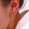 Women's Fashion Titanium Steel Rounded Edge Zircon Earrings