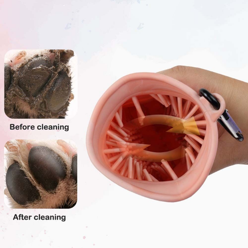 2 In 1 Dog Paw Cleaner Cup Soft Pet Dog Foot Cleaning Washer Brush Cup Portable Pet Foot Washer Paw Clean Brush Foot Cleaning Bucket Pet Product
