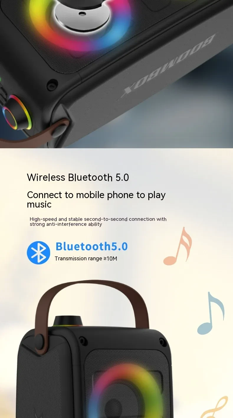 Portable Bluetooth Speaker Color Light Speaker