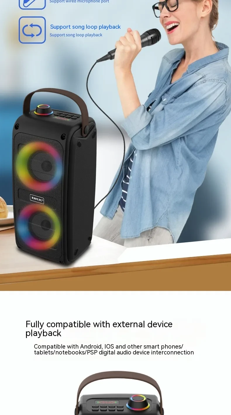 Portable Bluetooth Speaker Color Light Speaker