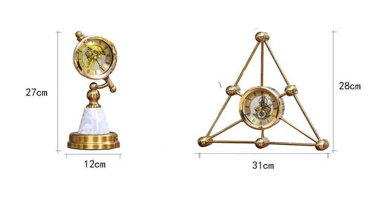 Home Furnishings Office Exhibition Hall Metal Handicraft Triangle Clock